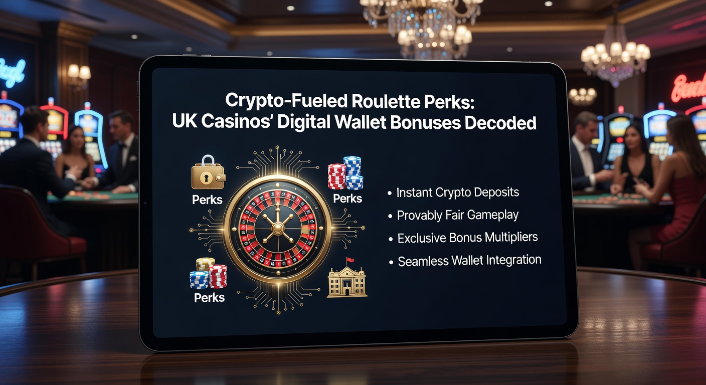 Digital wallet interface displaying cryptocurrency bonuses for roulette games in a UK online casino setting