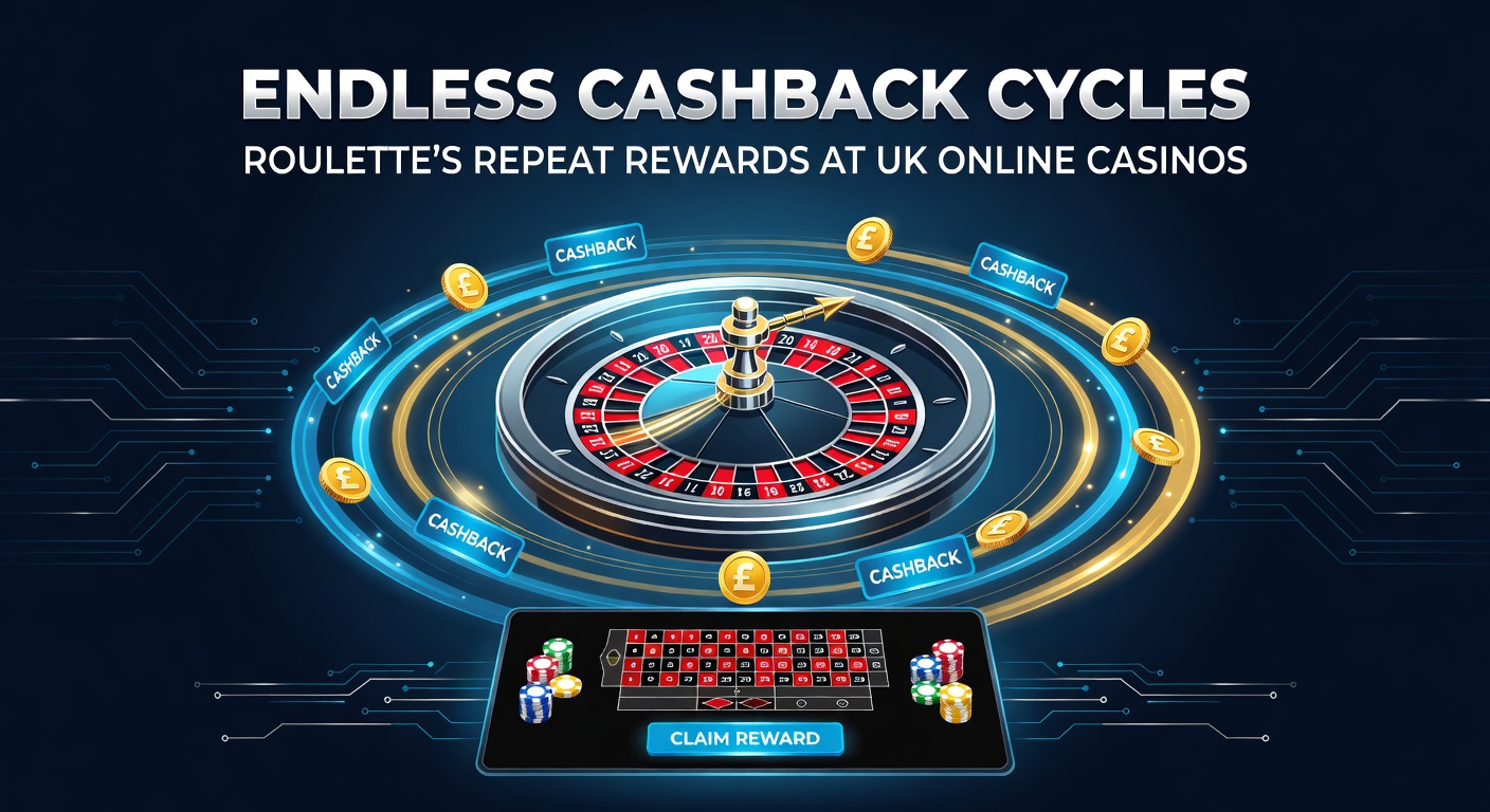 Digital dashboard displaying cashback progress bar for roulette sessions, with cycling arrows indicating repeat rewards