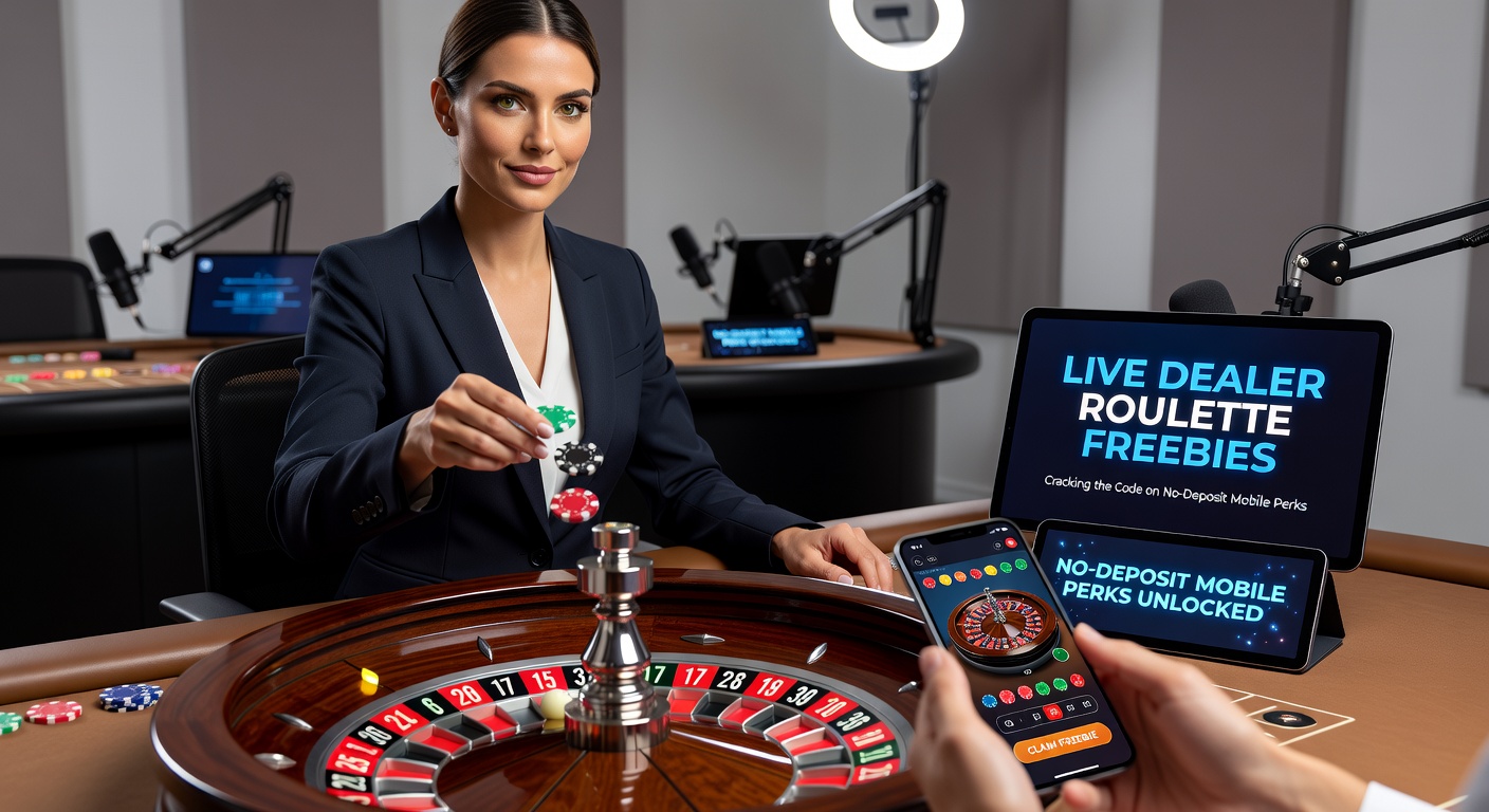 Vibrant live dealer roulette table on a mobile screen, showcasing no-deposit bonus activation