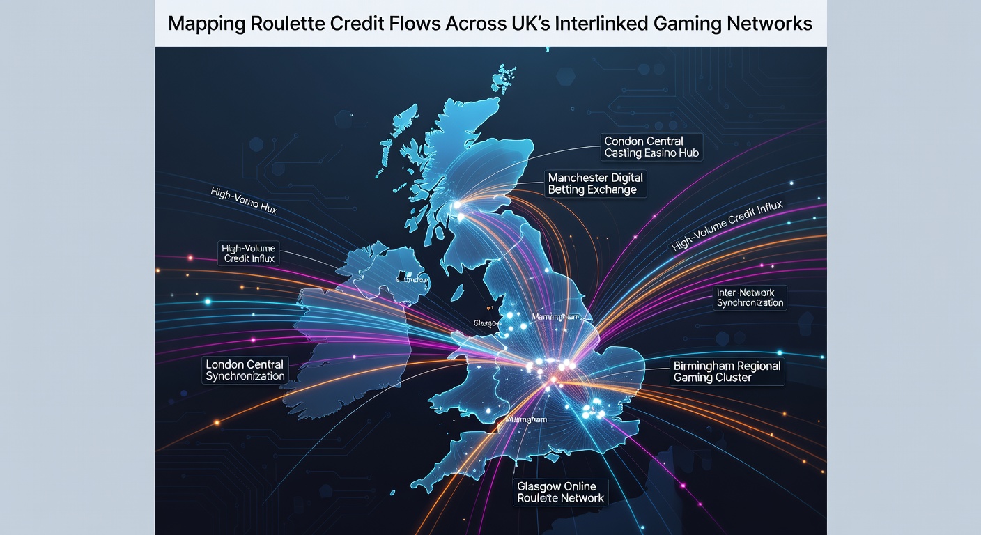 Visualization of credit flow mapping across UK gaming networks