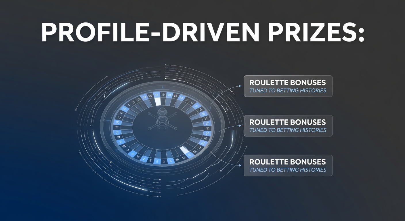 Digital dashboard displaying personalized roulette bonus offers based on player betting patterns, with graphs showing wager history and tailored rewards