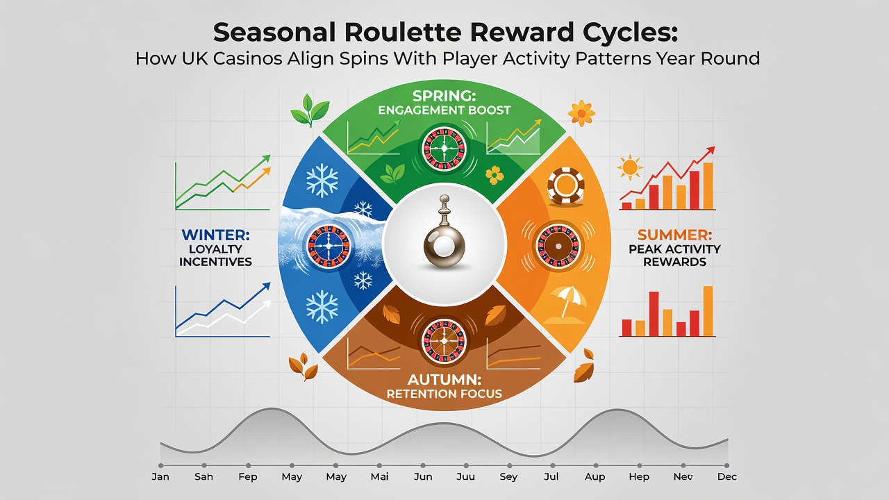 UK casino dashboard displaying seasonal roulette reward metrics and player activity graphs