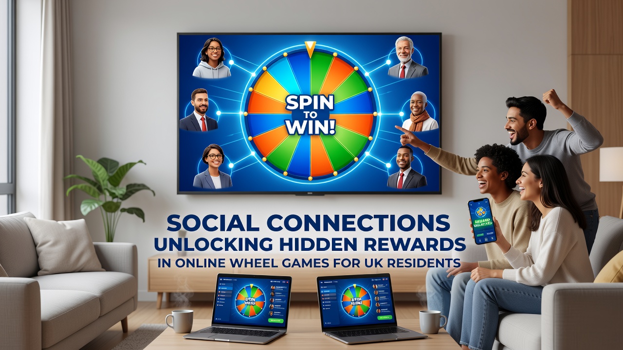 Group of UK residents participating in social roulette challenges via connected mobile devices