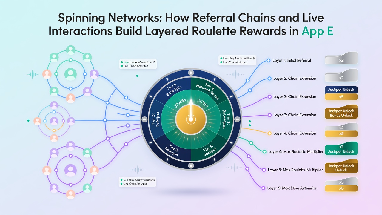 Screenshot example of layered reward tiers and live chat bonus prompts in a roulette mobile application