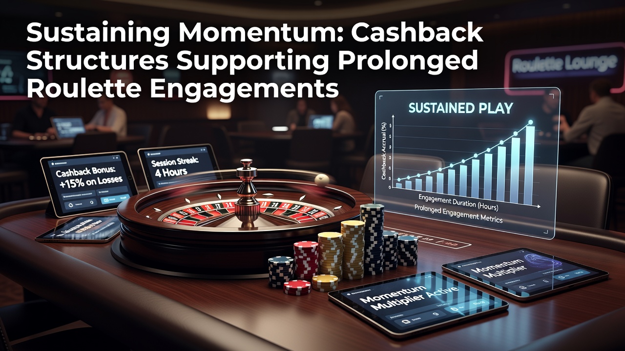 Roulette wheel with cashback reward icons overlay showing percentage returns on gameplay