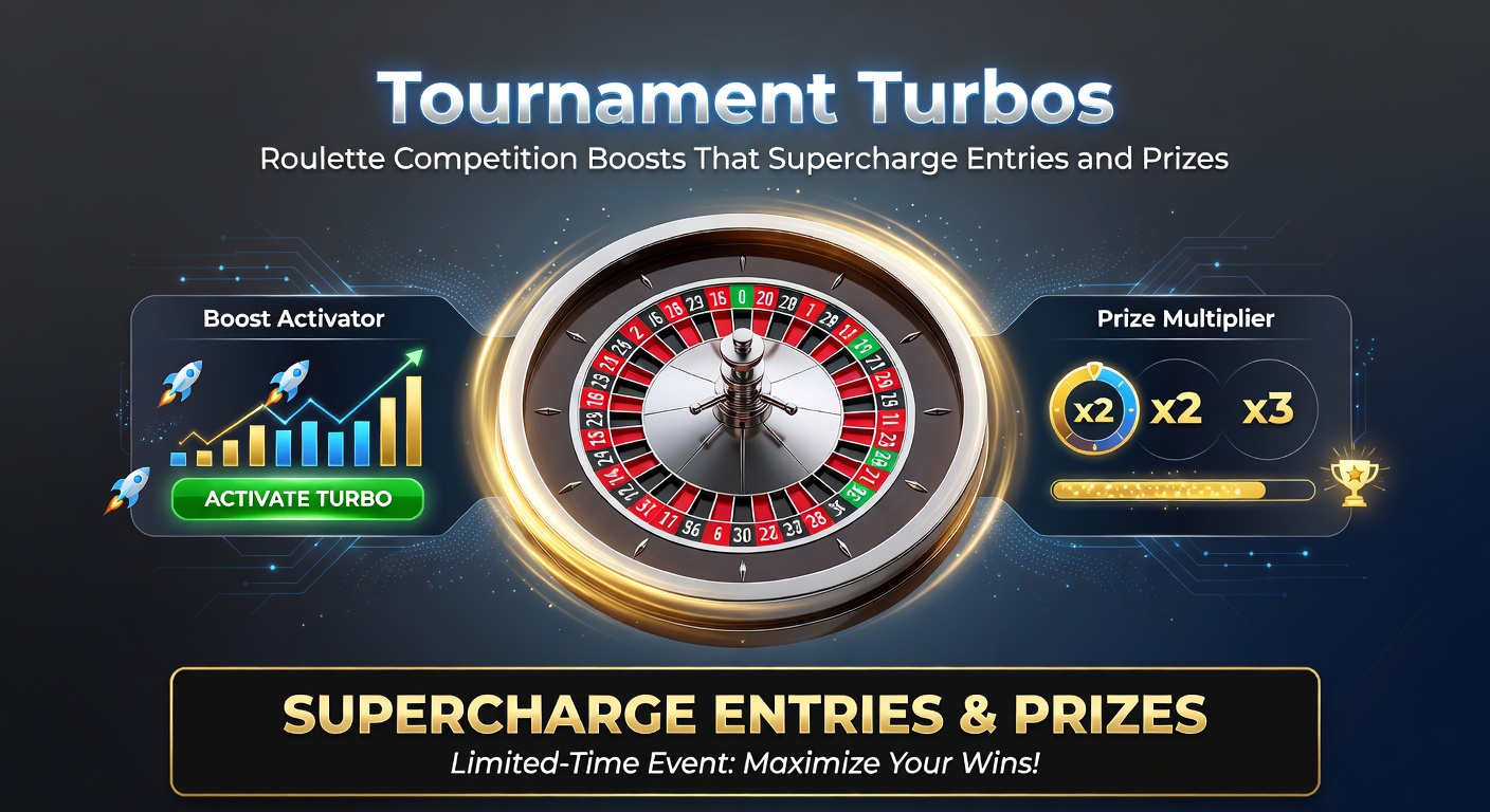 Close-up of roulette wheel during a turbo boost phase with glowing prize multipliers and entry icons exploding on screen