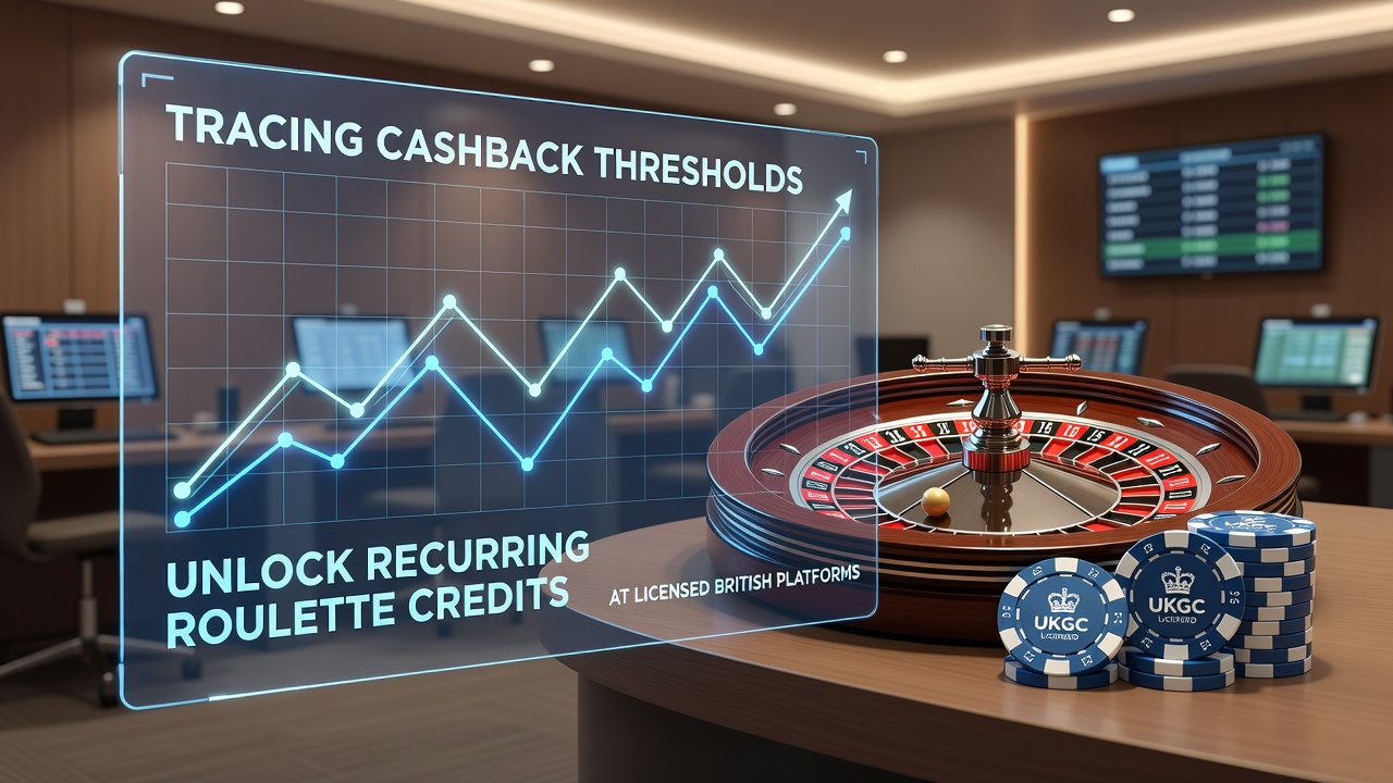 Diagram showing cashback threshold progression for roulette credits at British casino platforms